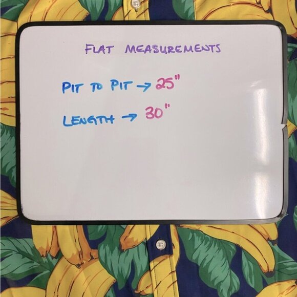 Hawagoos Yellow Green Banana Print Casual Short Sleeve Button Up Shirt L - Picture 6 of 14